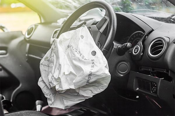 Airbags deploying after a car accident